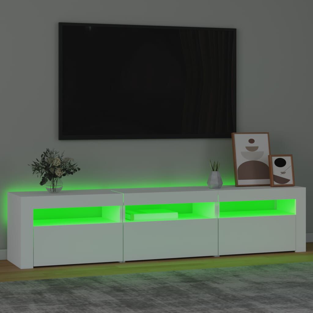 vidaXL Έπιπλο Τηλεόρασης με LED Λευκό 180 x 35 x 40 εκ.