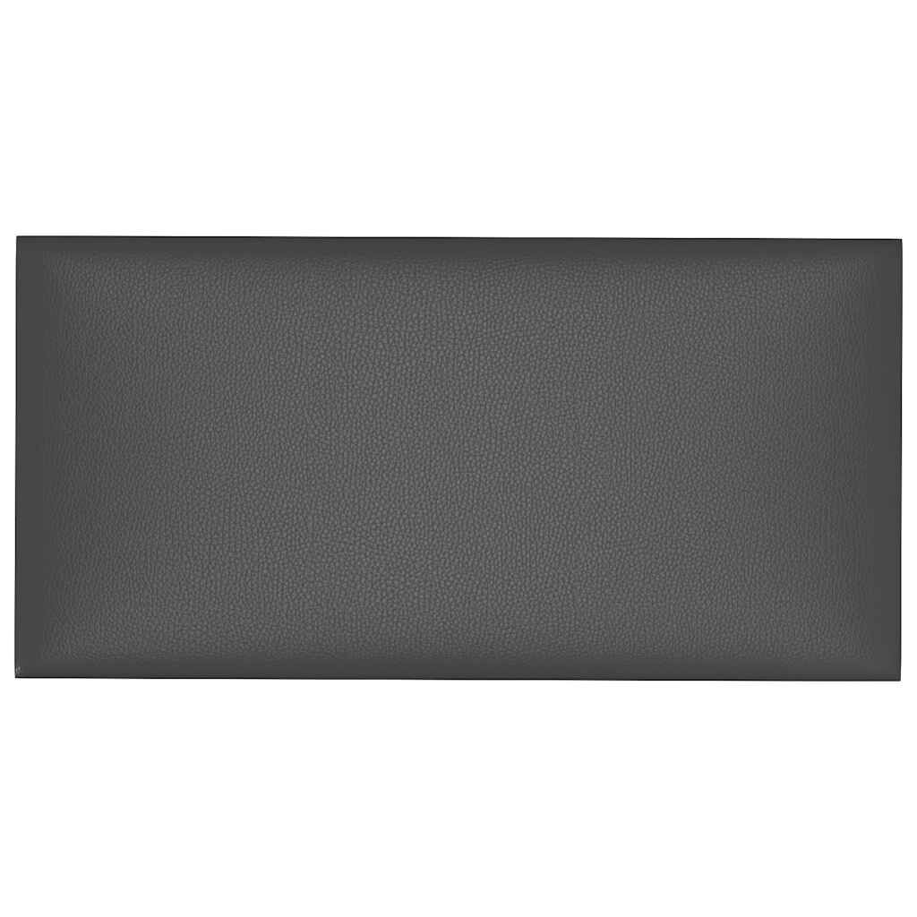 vidaXL Πάνελ Τοίχου 12 τεμ. Γκρι 30 x 15 εκ. 0,54 μ² Συνθετικό Δέρμα