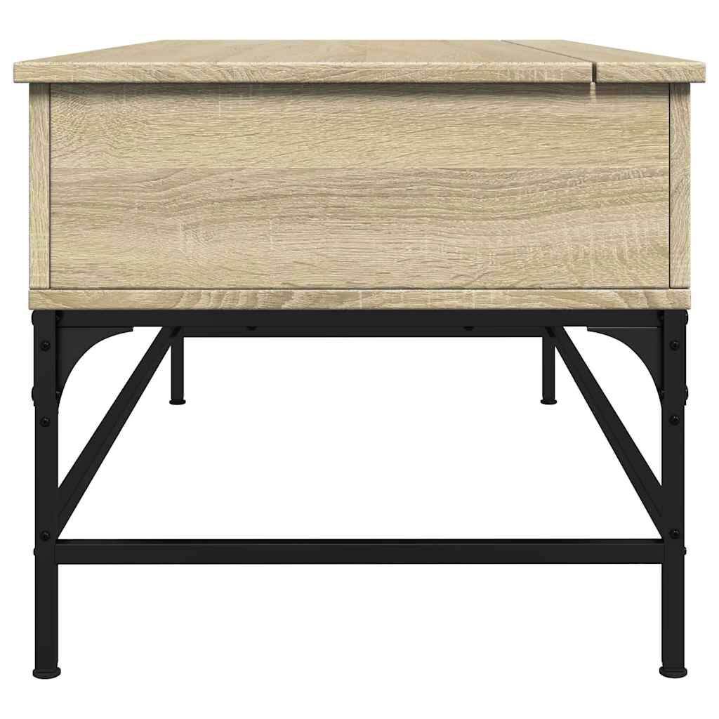 vidaXL Τραπεζάκι Σαλονιού Sonoma Δρυς 100x50x45εκ Επεξ. Ξύλο + Μέταλλο