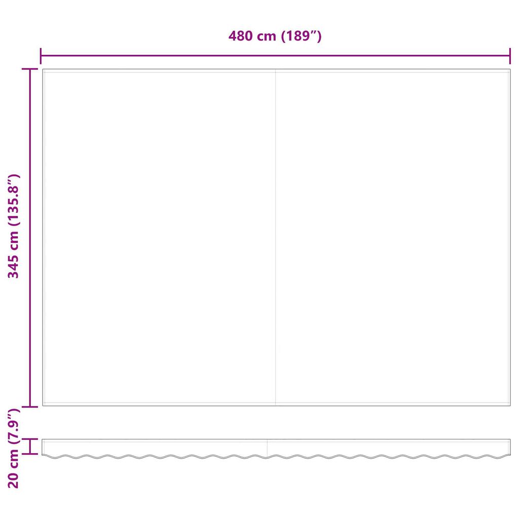 vidaXL Manual Retractable Awning της σε Πορτοκαλί και Κίτρινο 500x350 εκ.