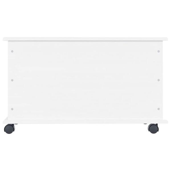 vidaXL Μπαούλο με Ρόδες ALTA Λευκό 73x39,5x43 εκ. Μασίφ Ξύλο Πεύκου