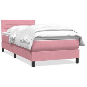 vidaXL &Kappa;&rho;&epsilon;&beta;ά&tau;&iota; Boxspring &mu;&epsilon; &Sigma;&tau;&rho;ώ&mu;&alpha; &Rho;&omicron;&zeta; 90x220 &epsilon;&kappa;. &Beta;&epsilon;&lambda;&omicron;ύ&delta;&iota;&nu;&omicron;
