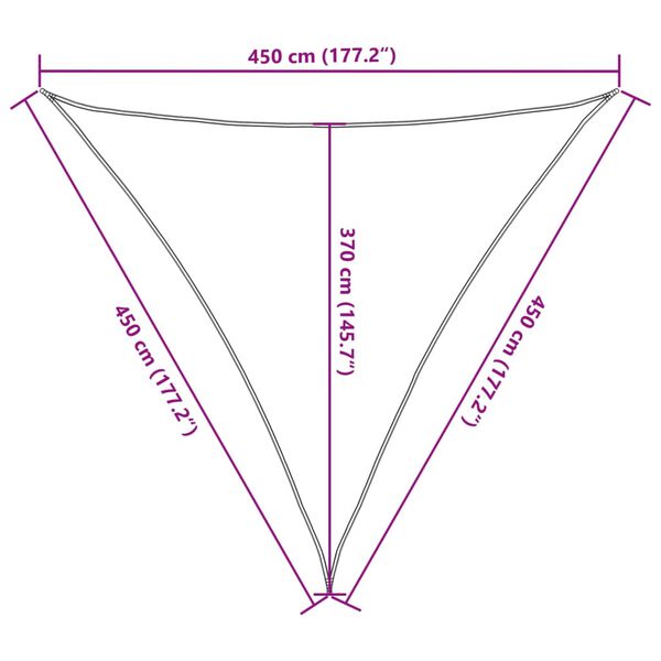 vidaXL Πανί Σκίασης Κρεμ 4,5 x 4,5 x 4,5 μ. από HDPE 160 γρ./μ²