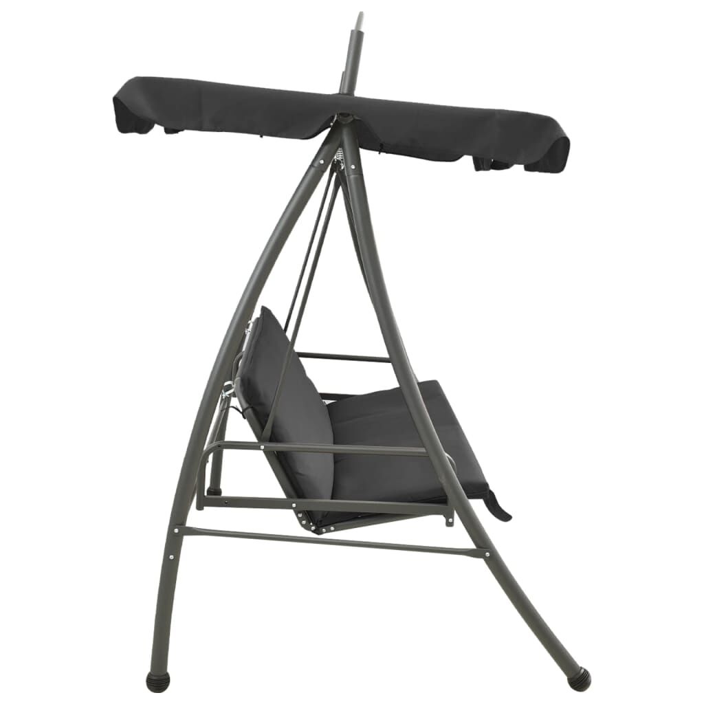 vidaXL Παγκάκι Κούνια Ανθρακί 198x120x205 εκ. Ατσάλινη με Σκίαστρο