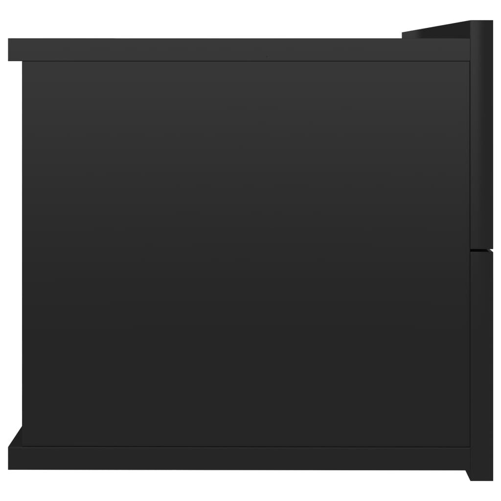 vidaXL Κομοδίνα 2 τεμ. Γυαλιστερό Μαύρο 40x30x30 εκ. από Μοριοσανίδα