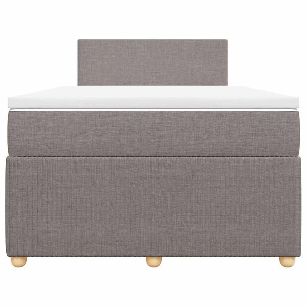 vidaXL Κρεβάτι Boxspring με Στρώμα Taupe 120x200 εκ. Υφασμάτινο