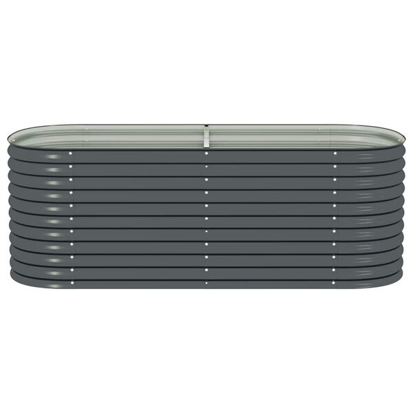 vidaXL Ζαρντινιέρα Υπερυψωμένη Γκρι 240x80x81 εκ. Γαλβανισμ. Χάλυβας