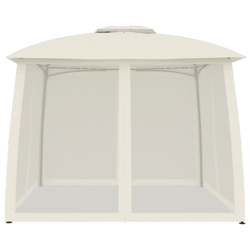 vidaXL Κιόσκι με Διπλούς Τοίχους/Δίχτυ Κρεμ 2,93x2,93 μ. από Ατσάλι
