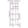 vidaXL Βιβλιοθήκη 5 Επιπέδων Καπνιστή Δρυς 40x30x154 εκ. Επεξεργ. Ξύλο