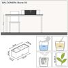 LECHUZA Ζαρντινιέρα Αυτοποτιζόμενη BALCONERA Stone 50 ALL-IN-ONE Γκρι