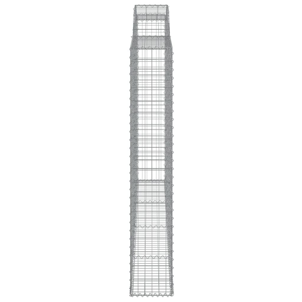 vidaXL Συρματοκιβώτια Τοξωτά 9 τεμ. 300x30x180/200 εκ. Γαλβαν. Ατσάλι