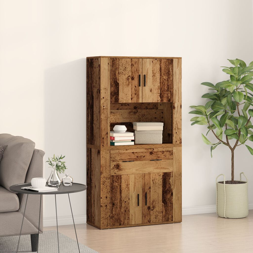 vidaXL Υψηλό ντουλάπι Παλαιού Ξύλου 80x33x150 cm Κατασκευασμένο Υλικό