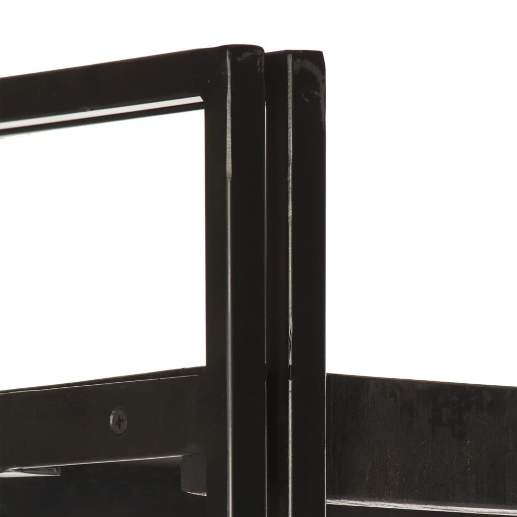 vidaXL Βιβλιοθήκη με 3 Επίπεδα Μαύρη 40x30x80 εκ. Μασίφ Ξύλο Μάνγκο