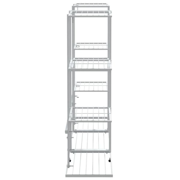 vidaXL Βάση Λουλουδιών Λευκή 94,5 x 25 x 89 εκ. Σιδερένια