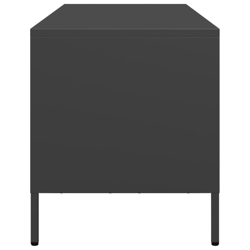 vidaXL Έπιπλο Τηλεόρασης Μαύρο 101,5x39x43,5 εκ. Ατσάλι Ψυχρής Έλασης