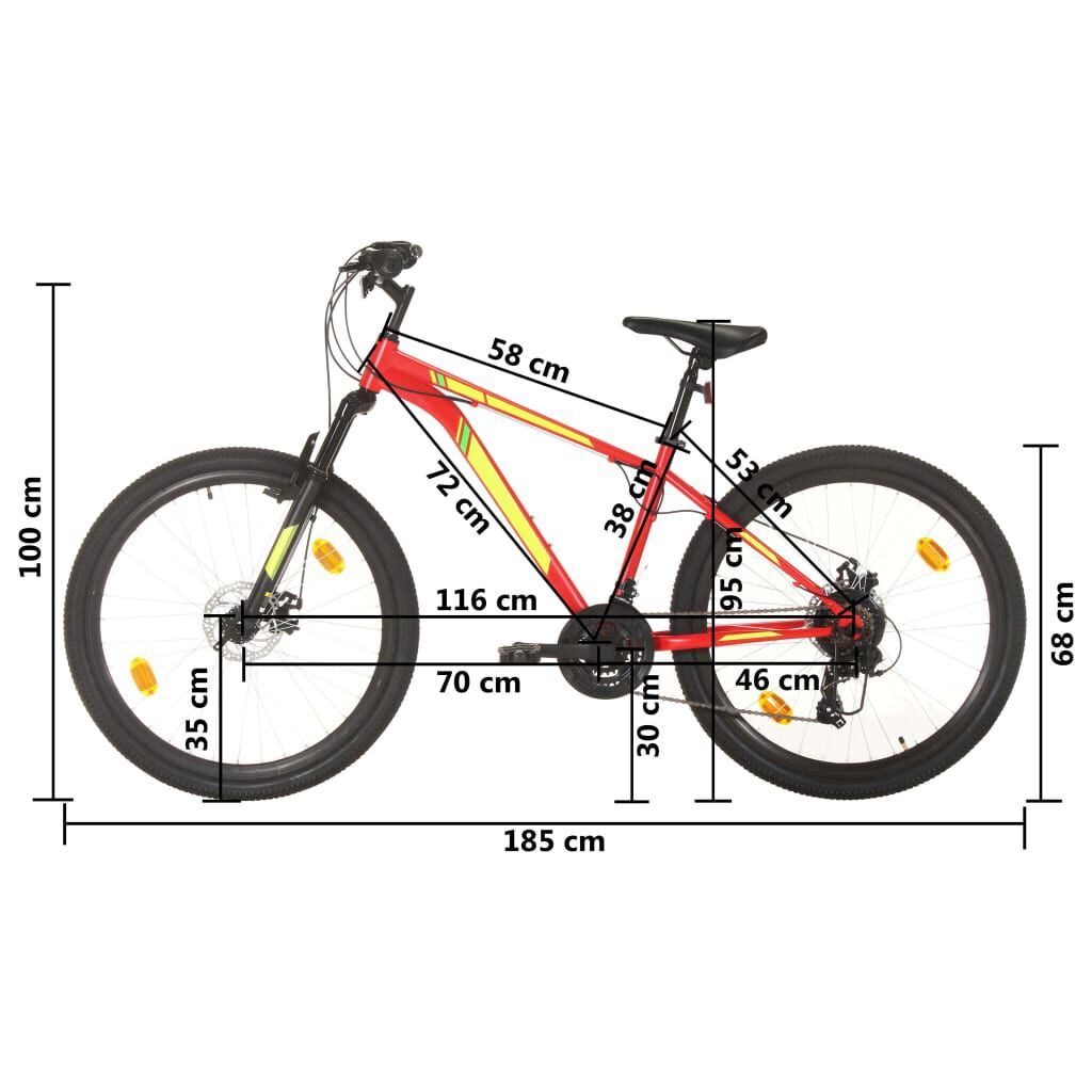 vidaXL Ποδήλατο Mountain 27,5'' Κόκκινο με 21 Ταχύτητες 38 εκ.