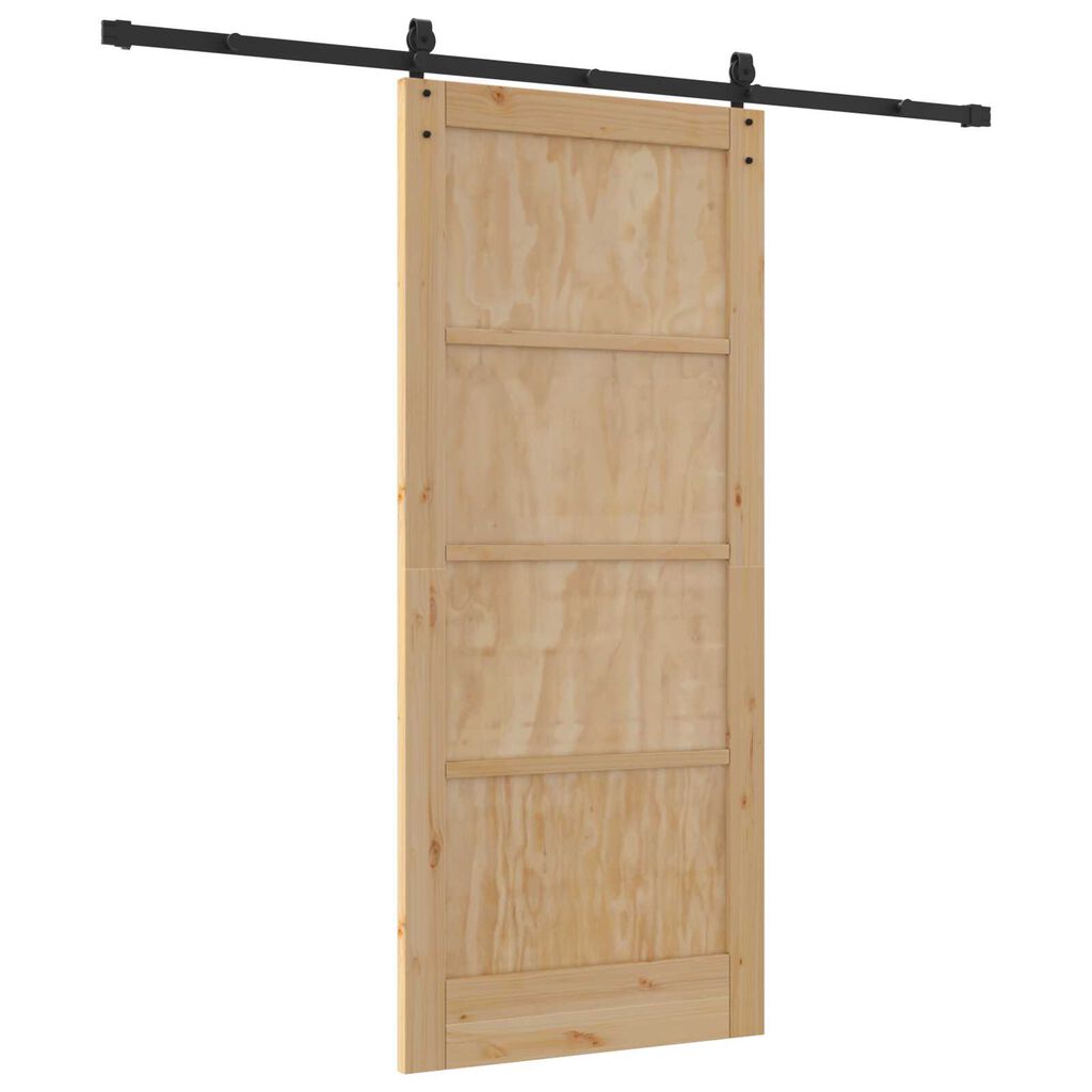 vidaXL Συρόμενη Πόρτα ORKDAL Καφέ 86 x 198.5 cm Μασίφ ξύλο πεύκου