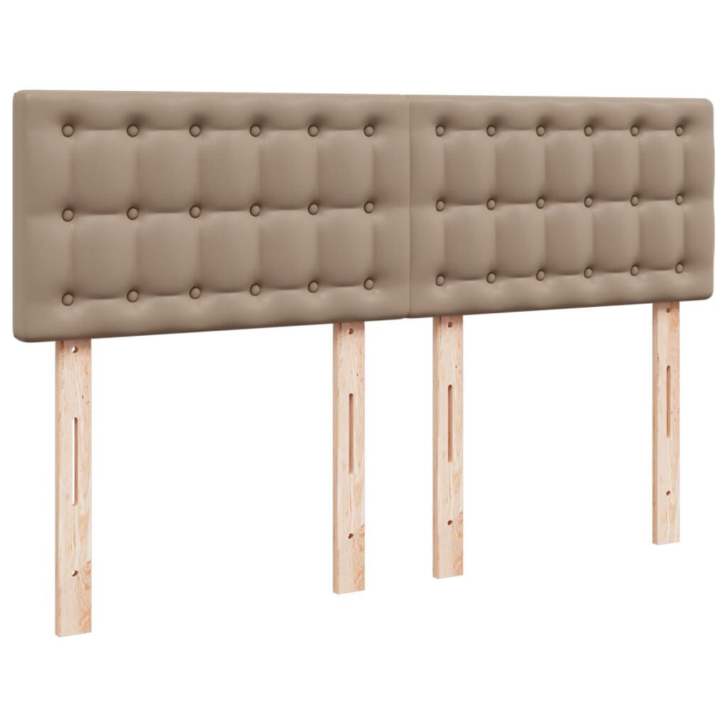 vidaXL Κρεβάτι Boxspring με Στρώμα Καπουτσίνο 140x190εκ.από Συνθ.Δέρμα