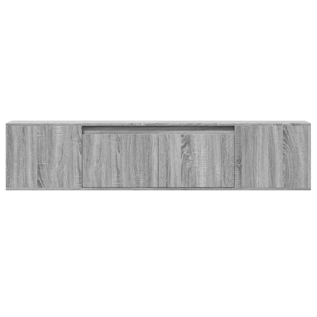 vidaXL Έπιπλο Τοίχου Τηλεόρασης με LED Γκρι Sonoma 180x31x39,5 εκ.