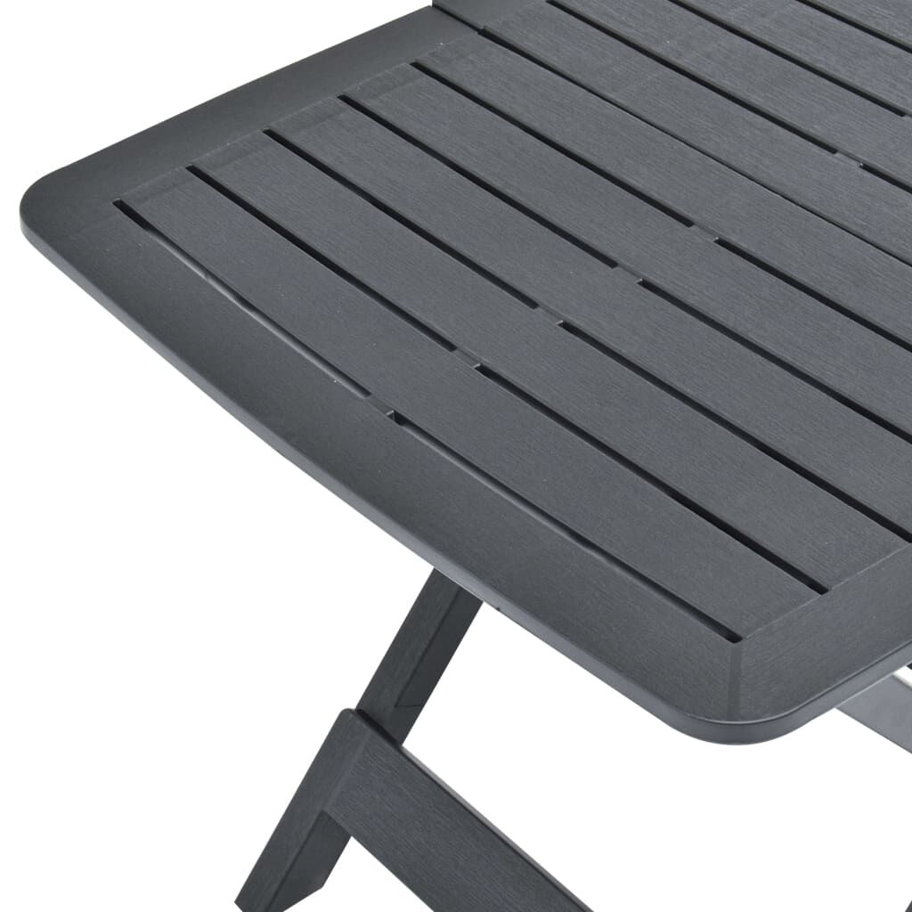 vidaXL Τραπέζι Κήπου Πτυσσόμενο Ανθρακί 79 x 72 x 70 εκ. Πλαστικό