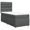 vidaXL Κρεβάτι Boxspring με Στρώμα Σκούρο Γκρι 90x190 εκ. Υφασμάτινο