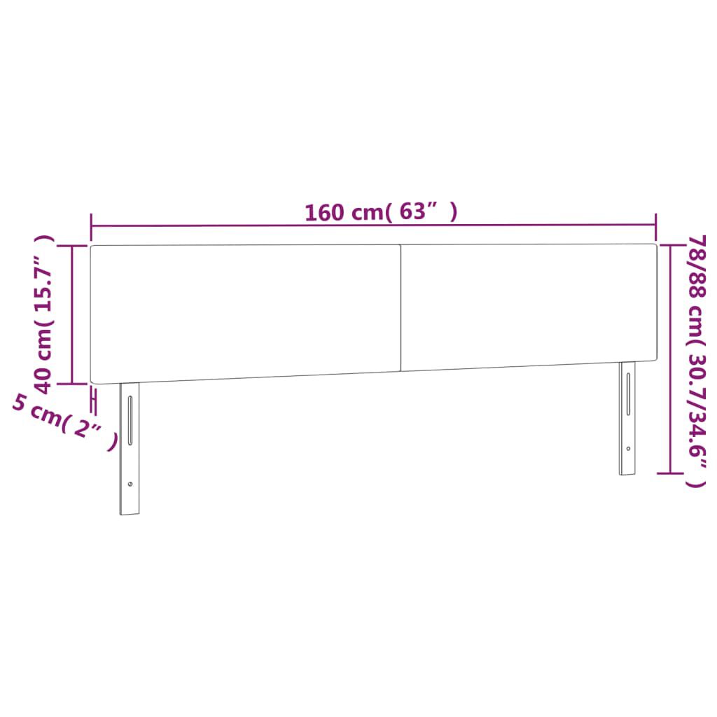 vidaXL Κεφαλάρια Κρεβατιού 2 τεμ.Μαύρα80 x 5 x 78/88 εκ.ΣυνθετικόΔέρμα