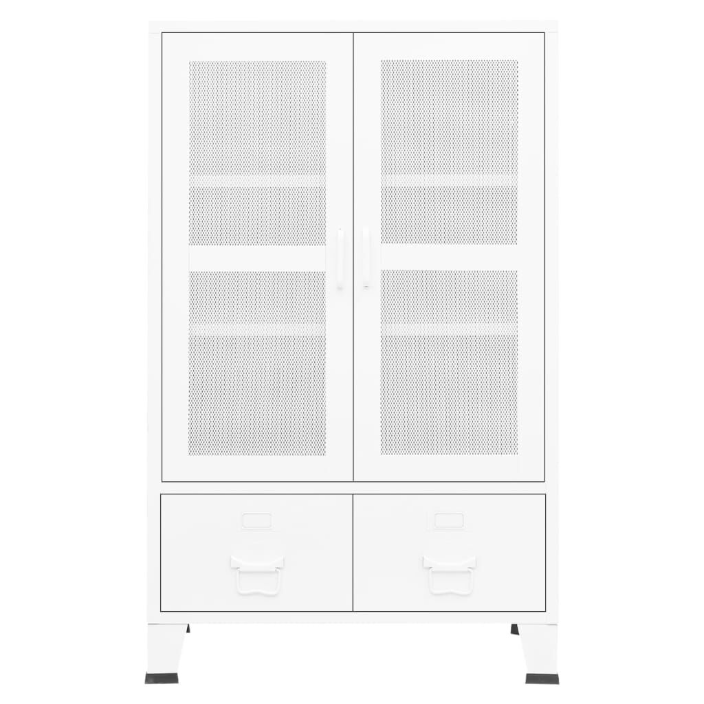 vidaXL Αρχειοθήκη Βιομηχανικού Στιλ Λευκή 70 x 40 x 115 εκ. Ατσάλινη