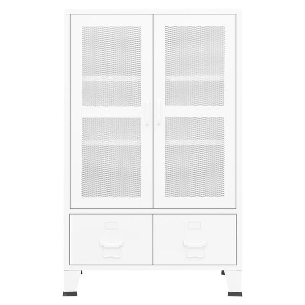 vidaXL Αρχειοθήκη Βιομηχανικού Στιλ Λευκή 70 x 40 x 115 εκ. Ατσάλινη
