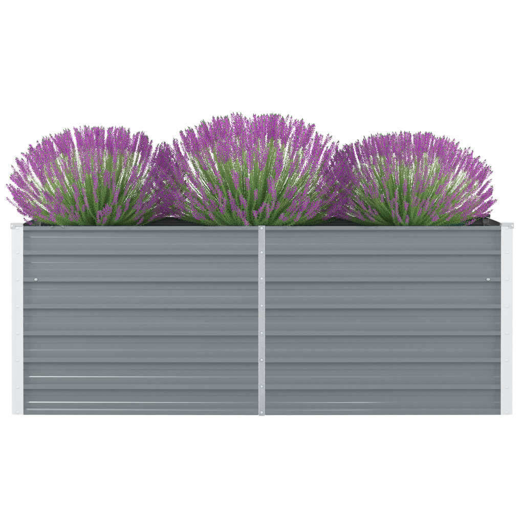vidaXL Ζαρντινιέρα Ψηλή Γκρι 160 x 80 x 45 εκ. Γαλβανισμένος Χάλυβας