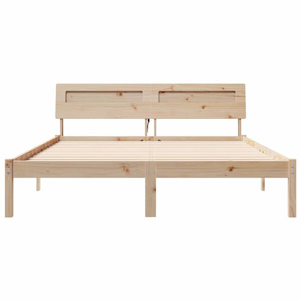 vidaXL Σκελετός Κρεβατιού Καφέ 160 x 200 cm Μασίφ ξύλο πεύκου