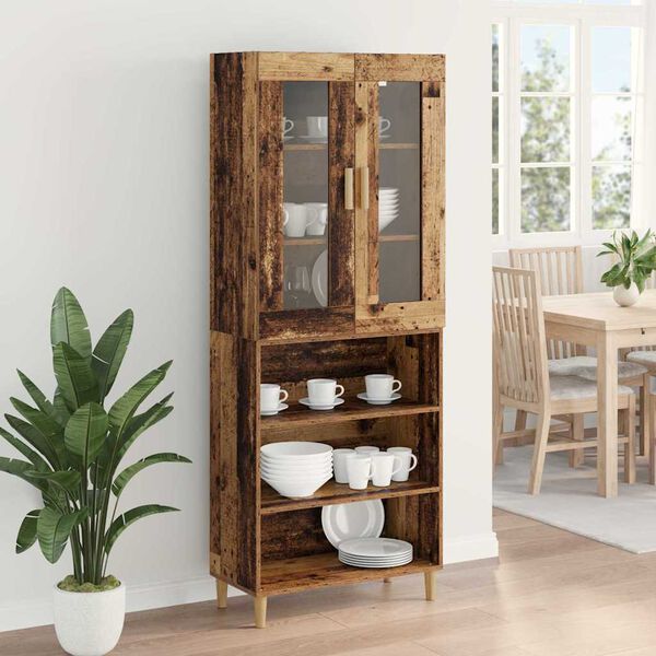 vidaXL Highboard &Pi;&alpha;&lambda;&iota;ό &Xi;ύ&lambda;&omicron; 69,5 x 34 x 180 &epsilon;&kappa;. &Sigma;ύ&nu;&theta;&epsilon;&tau;&omicron; &Xi;ύ&lambda;&omicron; &kappa;&alpha;&iota; &Gamma;&upsilon;&alpha;&lambda;ί