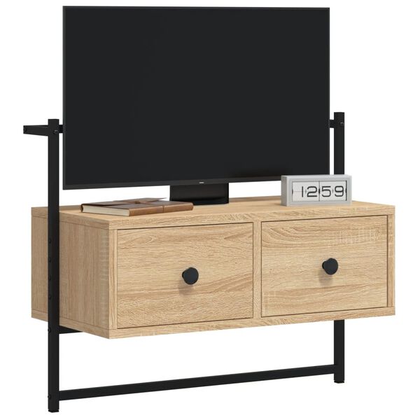 vidaXL Έπιπλο Τηλεόρασης Επιτοίχιο Sonoma Δρυς 60,5x30x51 εκ. Επ. Ξύλο