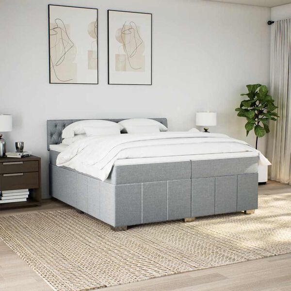 vidaXL &Kappa;&rho;&epsilon;&beta;ά&tau;&iota; Boxspring &mu;&epsilon; &Sigma;&tau;&rho;ώ&mu;&alpha; &Alpha;&nu;&omicron;&iota;&chi;&tau;ό &Gamma;&kappa;&rho;&iota; 200x200 &epsilon;&kappa;. &Upsilon;&phi;&alpha;&sigma;&mu;ά&tau;&iota;&nu;&omicron;