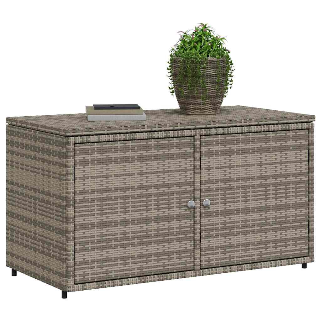 vidaXL Ντουλάπι Αποθήκευσης Κήπου Γκρι 110x55,5x60,5 εκ. Συνθ. Ρατάν