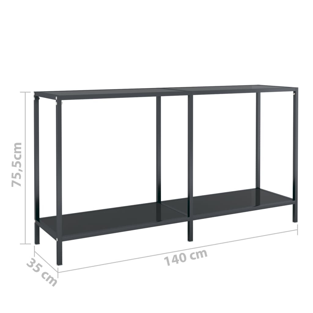 vidaXL Τραπέζι Κονσόλα Μαύρο 140 x 35 x 75,5 εκ. από Ψημένο Γυαλί