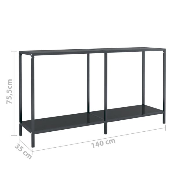 vidaXL Τραπέζι Κονσόλα Μαύρο 140 x 35 x 75,5 εκ. από Ψημένο Γυαλί