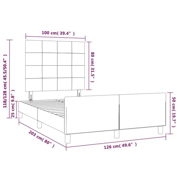 vidaXL Σκελετός Κρεβατιού Χωρίς Στρώμα Μαύρο 120x200 εκ. Βελούδινο