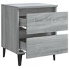 vidaXL Κομοδίνο Γκρι Sonoma 40 x 35 x 50 εκ. με Μεταλλικά Πόδια