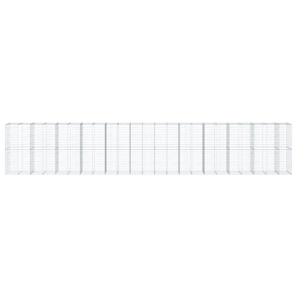 vidaXL Συρματοκιβώτιο με Κάλυμμα 1150x100x200 εκ Γαλβανισμένο Χάλυβα