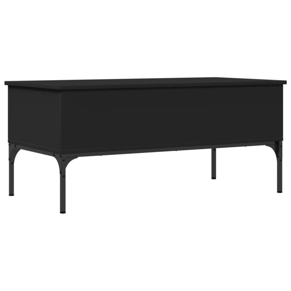 vidaXL Τραπεζάκι Σαλονιού Μαύρο 100x50x45 εκ. Επεξ. Ξύλο & Μέταλλο