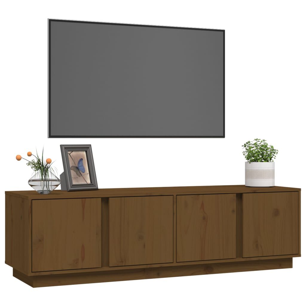 vidaXL Έπιπλο Τηλεόρασης Καφέ Μελί 140x40x40 εκ. από Μασίφ Ξύλο Πεύκου