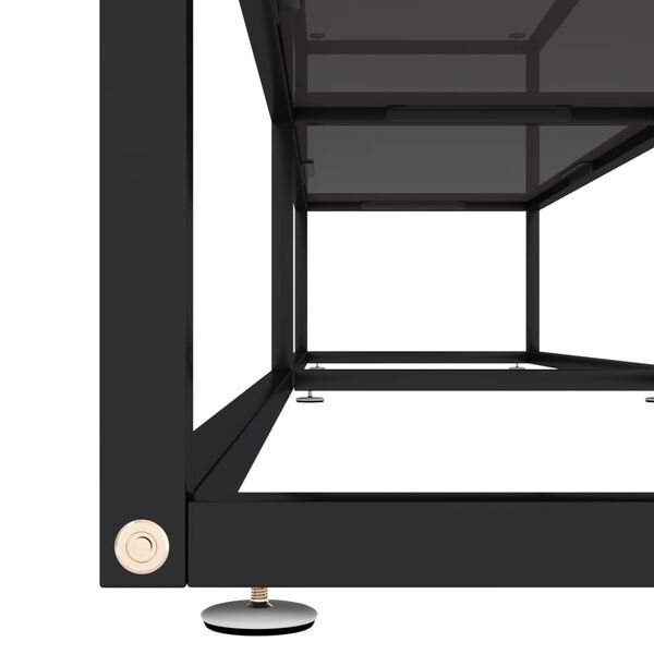 vidaXL Έπιπλο Τηλεόρασης Μαύρο 220 x 40 x 40,5 εκ. από Ψημένο Γυαλί