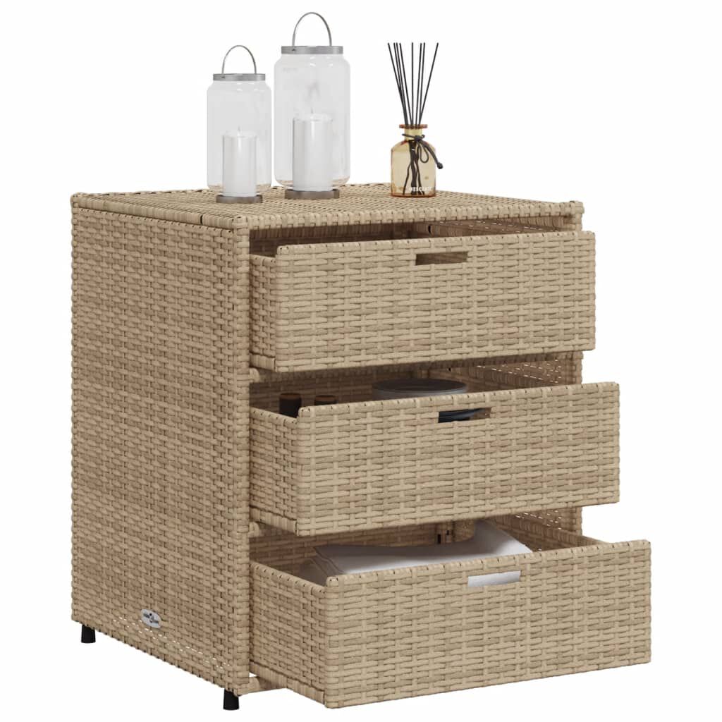 vidaXL Ντουλάπι Αποθήκευσης Κήπου Beige 55x59x69 εκ. Συνθετικό Ρατάν