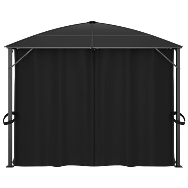 vidaXL Κιόσκι με Κουρτίνες Ανθρακί 400 x 300 x 265 εκ.