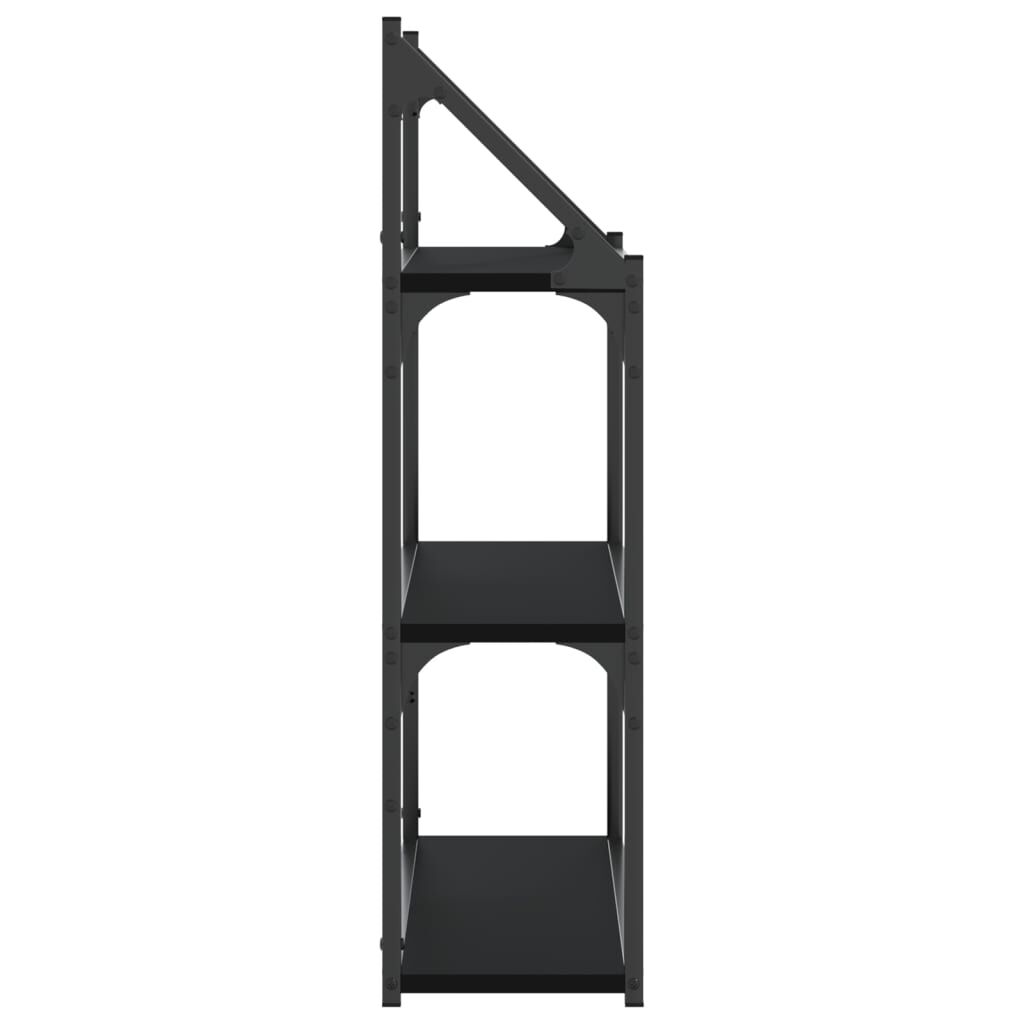 vidaXL Ραφιέρα Τοίχου με 3 Ράφια Μαύρη 60x21x78,5 εκ. Επεξεργ. Ξύλο