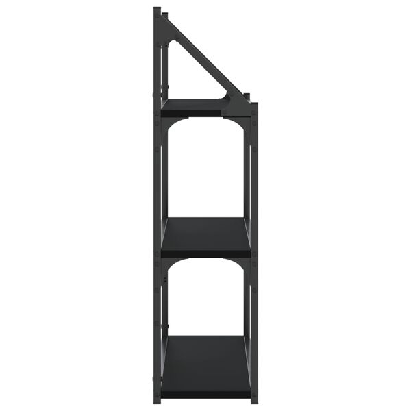 vidaXL Ραφιέρα Τοίχου με 3 Ράφια Μαύρη 60x21x78,5 εκ. Επεξεργ. Ξύλο