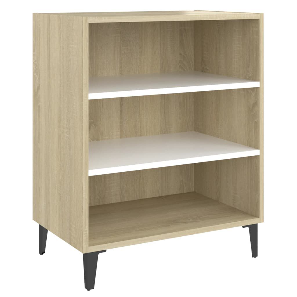 vidaXL Ραφιέρα Λευκό / Sonoma Δρυς 57 x 35 x 70 εκ. από Επεξ. Ξύλο