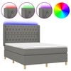 vidaXL &Kappa;&rho;&epsilon;&beta;ά&tau;&iota; Boxspring &mu;&epsilon; &Sigma;&tau;&rho;ώ&mu;&alpha; & LED &Sigma;&kappa;.&Gamma;&kappa;&rho;&iota; 140x200 &epsilon;&kappa; &Upsilon;&phi;&alpha;&sigma;&mu;ά&tau;&iota;&nu;&omicron;