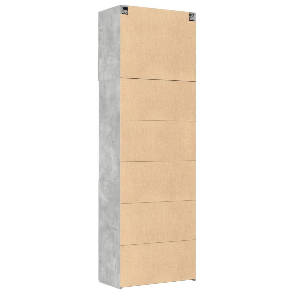 vidaXL Ντουλάπι Γκρι Σκυροδέματος 80x42,5x249 εκ. Επεξεργασμένο Ξύλο
