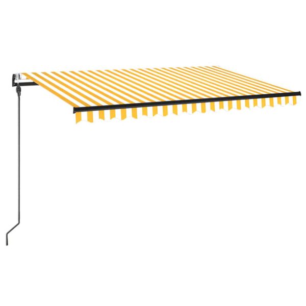 vidaXL Τέντα Συρόμενη Αυτόματη Kίτρινο / Λευκό 450 x 300 εκ.